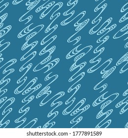 Japanese River Wave Flow Wave Vector Seamless Pattern