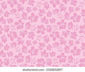 Japanese Romantic Flower Fall Vector Seamless Pattern