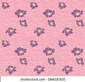 Japanese Romantic Flower Vector Seamless Pattern