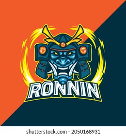 japanese ronin demon mascot sport logo vector