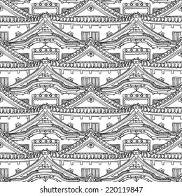 Japanese roof seamless pattern