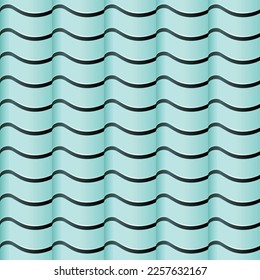 Japanese Roof Wave Vector Seamless Pattern