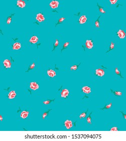 Japanese Rose Bud Seamless Pattern