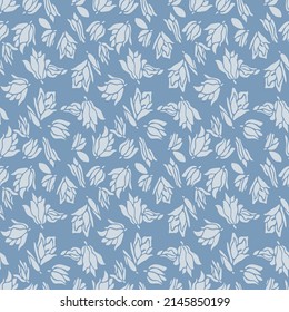 Japanese Rose Bud Vector Seamless Pattern