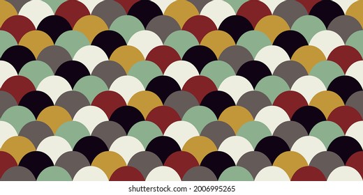 Japanese rounded shapes background. Seamless pattern.Vector. 