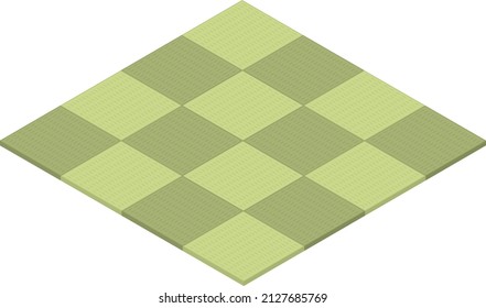 Japanese Ryukyu tatami mat isolated vector illustration.