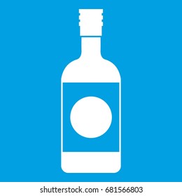 Japanese sake icon white isolated on blue background vector illustration
