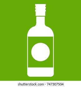 Japanese sake icon white isolated on green background. Vector illustration