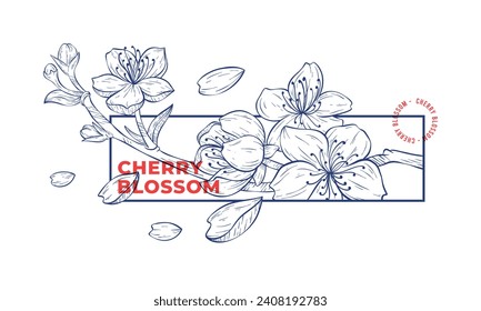 Japanese Sakura Cherry Blossom t-shirt illustration design