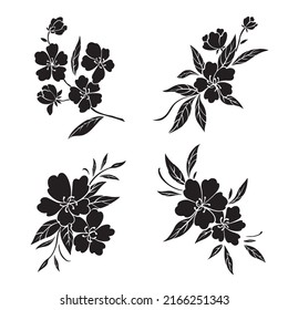 japanese sakura flower  vector set 