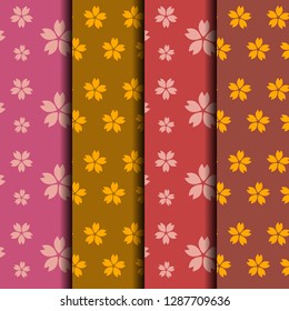 Japanese Sakura Petals Seamless Pattern Background, Collection 