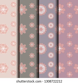 Japanese Sakura Petals Seamless Pattern Background, Collection