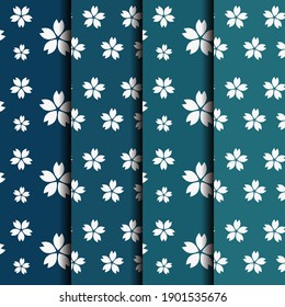 Japanese Sakura Petals Seamless Pattern Background, Collection
