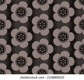 japanese sakura seamless pattern dark grey