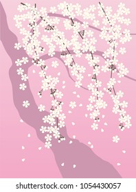 Japanese sakura tree. seamless vector in graphic style background for fabric,textile,Advertising work,Publication,Vector Illustration design.
