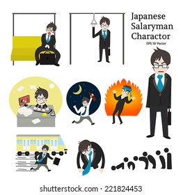Japanese Salaryman charactor, EPS 10 vector