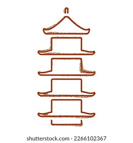 Japanese samurai brush on white background, vector illustration.