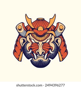 Japanese samurai design vector art