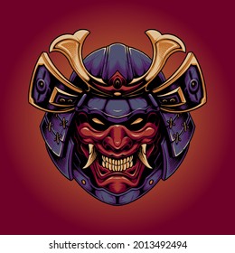 samurai japonés con máscara del diablo