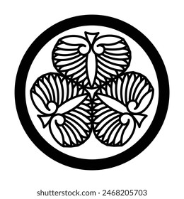 Japanese Samurai Emblem Kamon sign. Aizu Matsudaira clan symbol