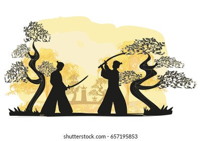 Japanese Samurai fighters
