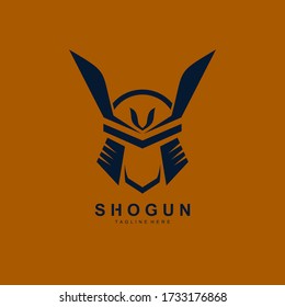 
Japanese samurai helmet logo in vector