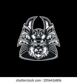 Japanese Samurai Mascot Design Vector