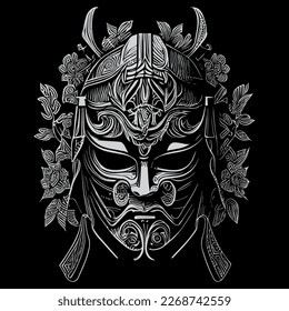 Japanese samurai mask or menpo, was a crucial piece of armor worn by samurai warriors. Made of metal or leather	
