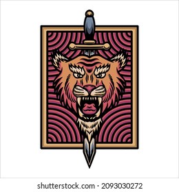 japanese samurai mask tiger cat animal vector design