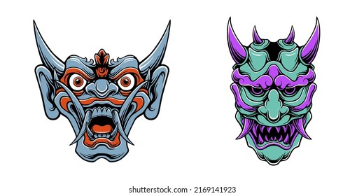 Japanese samurai mask traditional culture