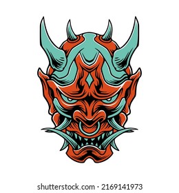 Japanese samurai mask traditional culture