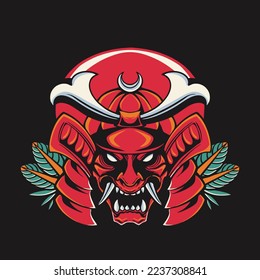 Japanese Samurai Retro Vector Illustration