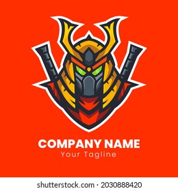 Japanese samurai robot logo design