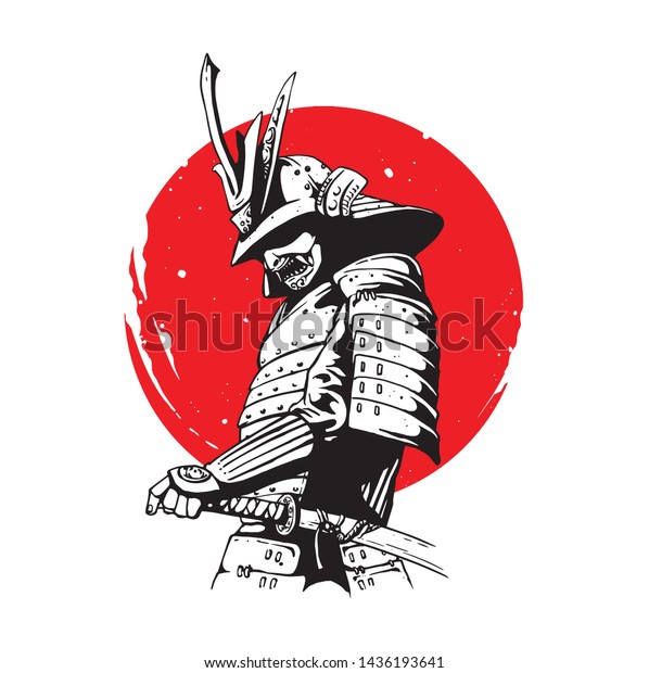 japanese samurai soldier\
on illustration