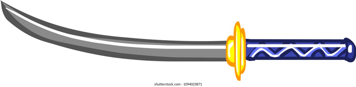 Japanese Samurai Sword vector cartoon