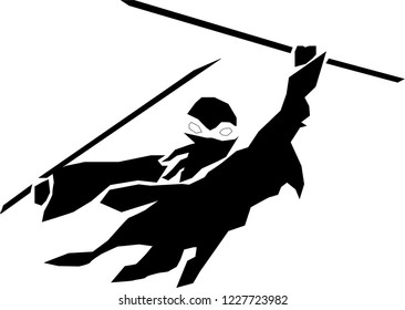 Japanese samurai vector illustration