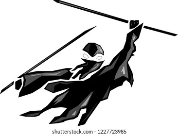 Japanese samurai vector illustration