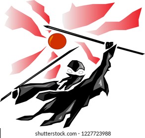 Japanese samurai vector illustration
