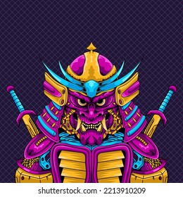 Japanese samurai warrior with katana vector