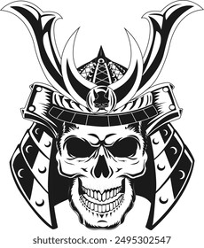 Japanese samurai warrior skull head 