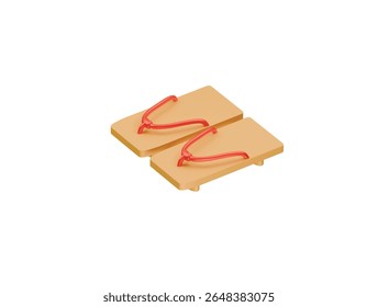 japanese sandal icon 3d illustration render