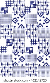 Japanese Sashiko inspired patch work quilt pattern