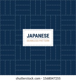 Japanese Sashiko Seamless pattern. This is a simple vector illustration with harmonious blend of retro and modern styles. The color can be changed if needed. Eps10 vector.