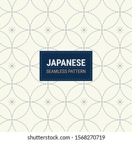 Japanese Sashiko Seamless pattern. This is a simple vector illustration with harmonious blend of retro and modern styles. The color can be changed if needed. Eps10 vector.