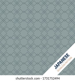 Patrón japonés Sashiko Seamless. Esta es una simple ilustración vectorial con armoniosa mezcla de estilos retro y moderno. El color puede cambiarse si es necesario. Vector Eps10.