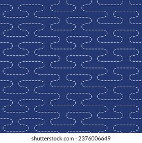 Japanese Sashiko Seamless Vector Patterns. Asian Embroidery Motifs; Abstract Repeating Geometric Background