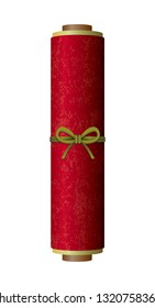 
Japanese scroll paper illustration (red) 