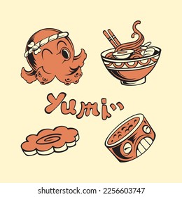 Japanese sea food vector art