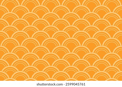 The Japanese sea wave pattern is a semicircular design that is layered from the center in the same direction. During the Heian period, this pattern was used on the costumes of Bugaku performers.