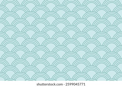 The Japanese sea wave pattern is a semicircular design that is layered from the center in the same direction. During the Heian period, this pattern was used on the costumes of Bugaku performers.